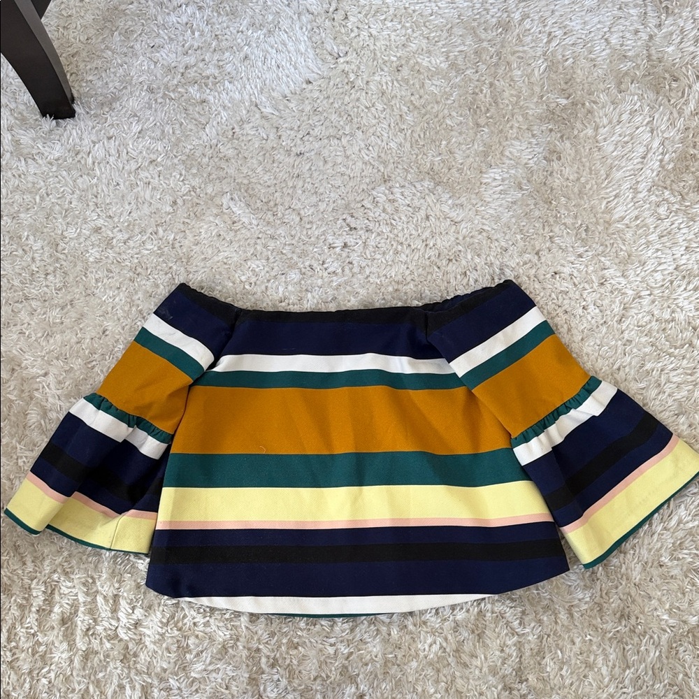 Zara Multicolor Striped Off-Shoulder Skirt